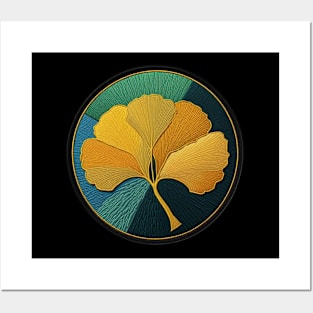 Ginkgo Embroidered Patch Posters and Art